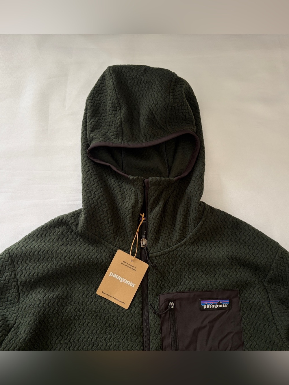 Patagonia R1 Air Full-Zip Hoody Men's Size L Old Growth Green - Picture 3 of 15